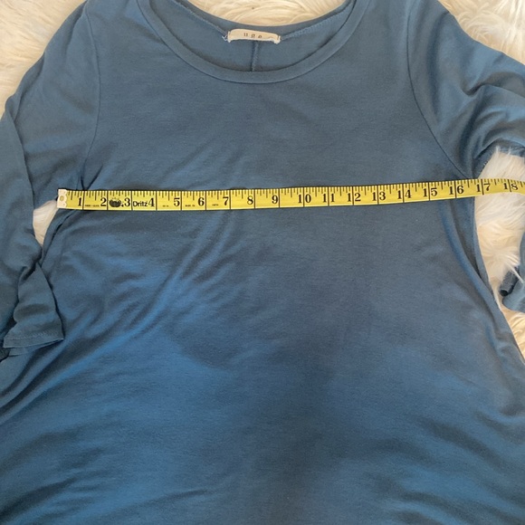 Uge Womens Stretchy T-shirt Feel Tunic Dress 3/4 Slv Pockets Flowy USA Teal Sz S - Picture 4 of 7